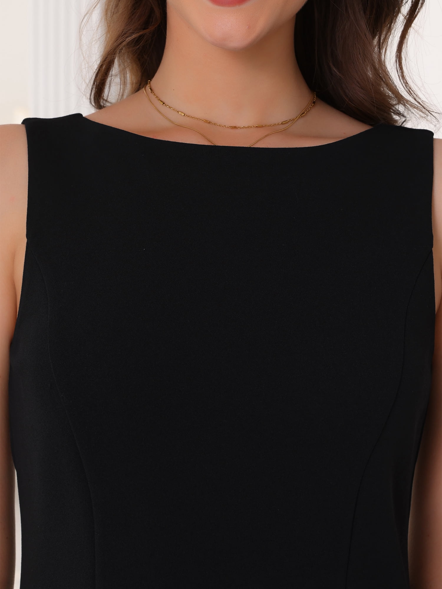 DARING DIVA Women's Sleeveless Business Work Summer Tank Top L Black