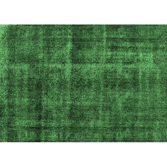Ahgly Company Indoor Rectangle Oriental Emerald Green Industrial Area Rugs, 4' x 6'