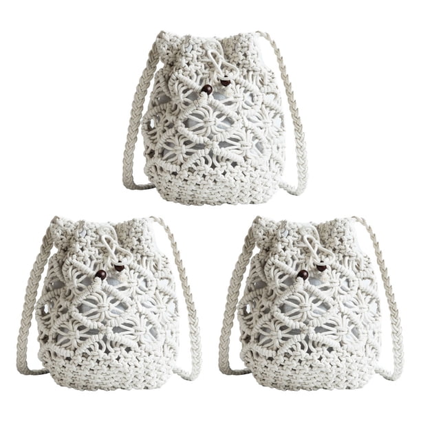 Bolso bandolera tejido a mano para mujer, mini bolso de playa de verano tejido a mano, bolso de hombro informal tejido