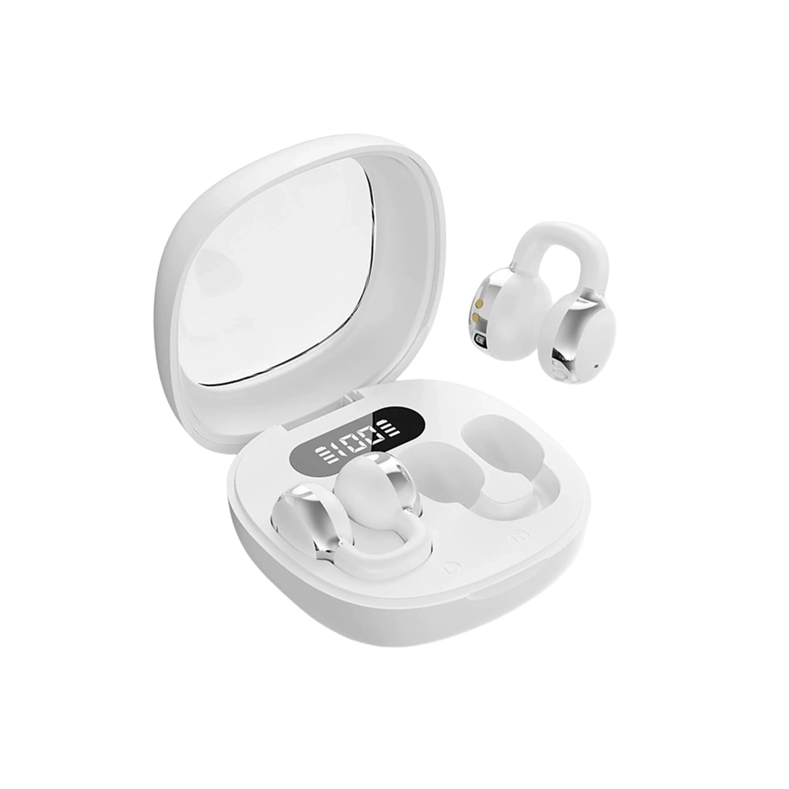 Aufmer 1 Pcs Open Ear Clip On Headphones with Digital Display, High Definition Sound Quality with Long Battery Life, Comfortable Wearing Earphones for Music and Calls Gift