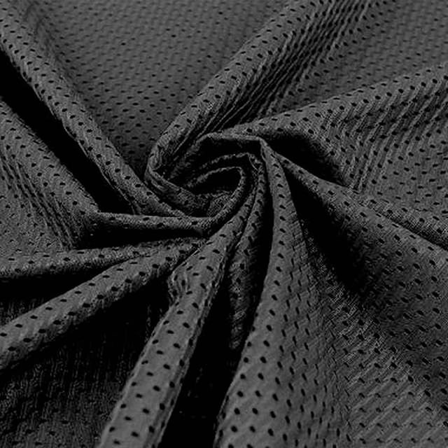 Tela de malla para camiseta de fútbol negra de poliéster, 5 yardas