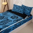 thumbnail image 3 of jejeloiu Edgy Paisley Zipper Twin Comforter Sets with Fitted Sheet and 2 Pillowcases For Men Women,High Contrast Print Zipper Bedding Set,Blue Black,Black Reversible,4-Piece, 3 of 7