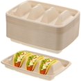 thumbnail image 1 of 150Pcs Disposable Taco Holders for Party, Premium Bagasse Pulp Taco Plates, Taco Plates with 3 Dividers, 3-Slot Taco Tray Holder, Taco Bar Serving Set for Party Taco Tuesday Hot Dog Sandwich, 1 of 7