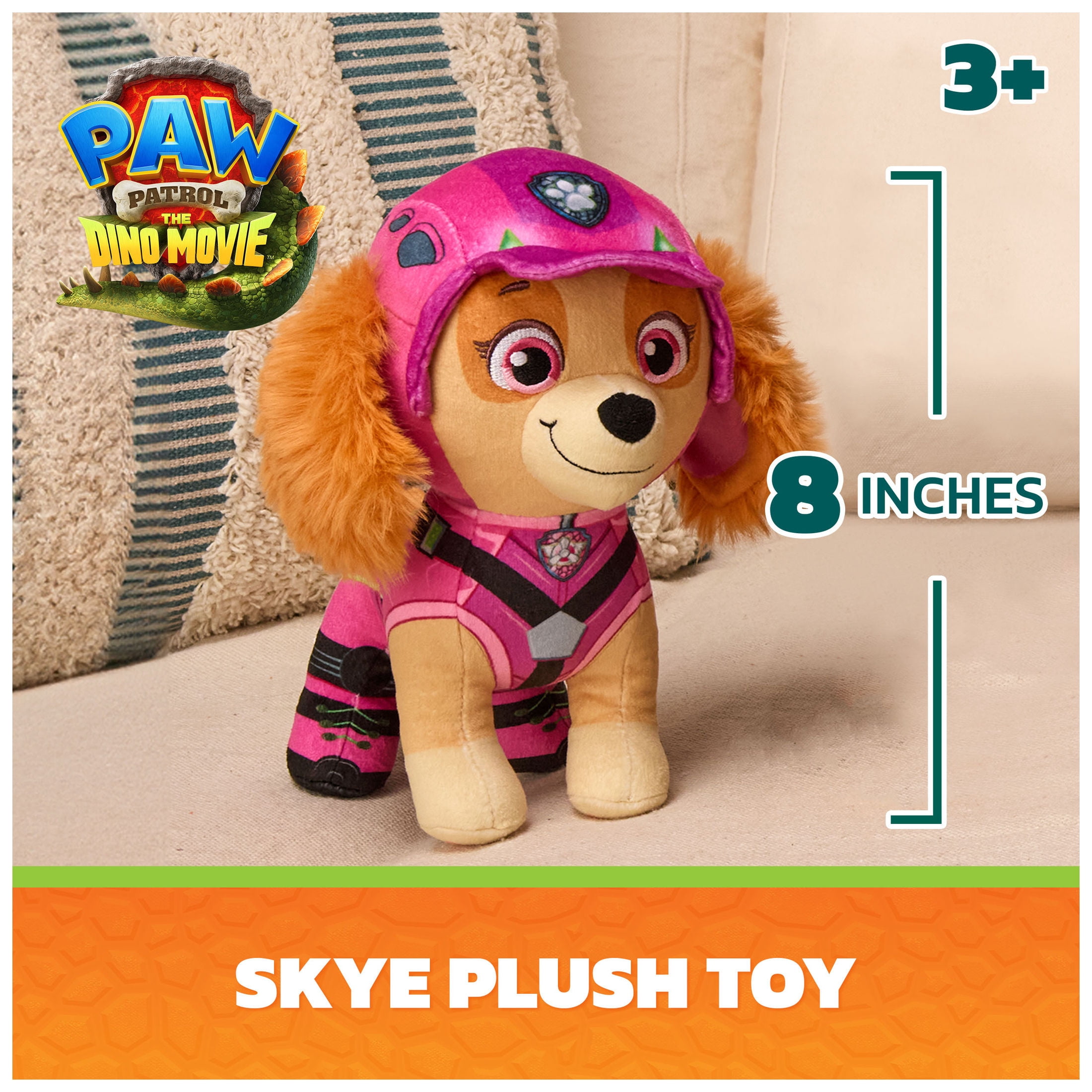 PAW Patrol The Dino Movie 8-Inch Skye Plush Toy, for Ages 3 and up