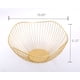 thumbnail image 2 of Alto estilo borde curvo moderno creativo elegante plato de un solo nivel, alambre de hierro de metal frutas verduras pan soporte decorativo cuencos para servir soporte de cesta dorado, 2 of 7