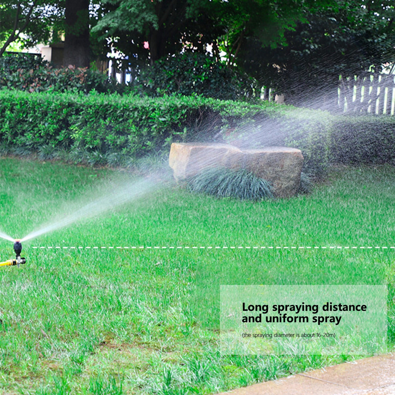 5 Packs Alloy Garden Sprinkler 360 Degree Rotating Adjustable 90-180-360 with 4 Points Medium Distance Spray ABS Plastic Brass Nozzle Water Saving Ground Insert for Yard Lawn Flower Outdoor Irrigation