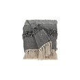 thumbnail image 6 of HomeStock Sophisticated Simplicity Transitional Handloomed 52" x 67" Cotton Throw Blanket for All Living Spaces-Color:Black And Beige, 6 of 10