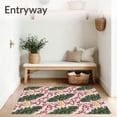 thumbnail image 3 of ODIKA 4'x6' Machine Washable Non-Slip Area Rug, Classic Nordic Pine Tree Motifs with Interlocking Starbursts and Scrollwork High Traffic Rug with Pad, Pink, 653199, 3 of 8
