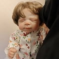 thumbnail image 4 of 19 Inch Reborn Doll Girl, Full Vinyl Body Lifelike Baby Doll, Hand Rooted Hair Realistic Reborn Doll Toy for Kids Age 3+, 4 of 5