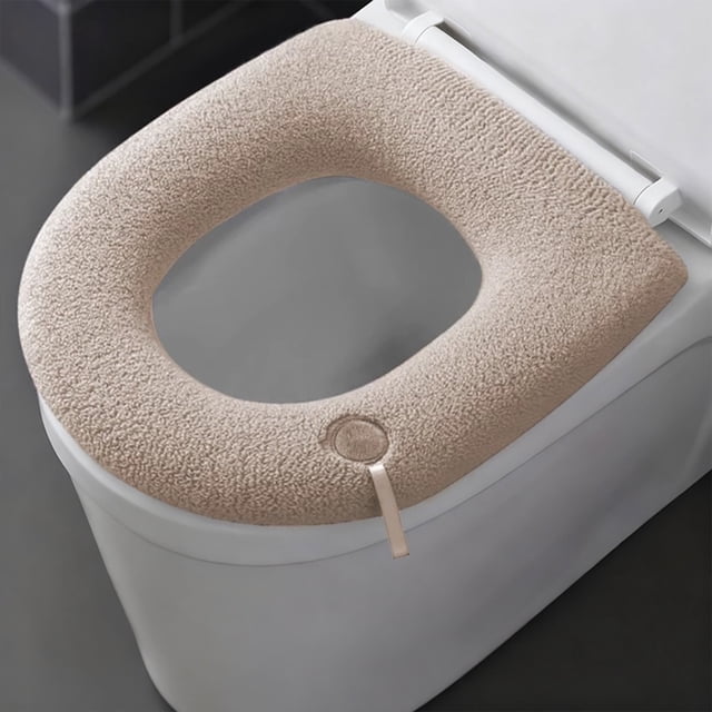 Funda de asiento de inodoro aislante y gruesa – Almohadilla de inodoro lavable que cubre completamente el inodoro con cremallera para uso doméstico en el baño.