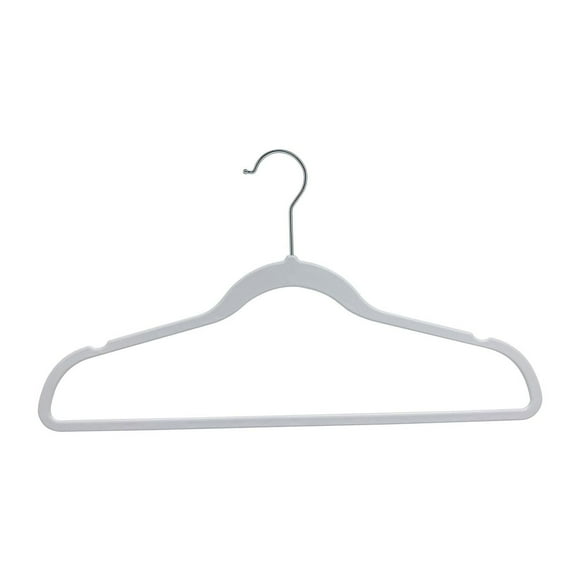 Mainstays-Adult 10PK Slim cintre, cintres en plastique non-velours pour les vêtements, couleur blanche