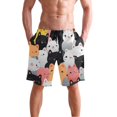 thumbnail image 4 of Dailycode Men's Quick Dry Swim Trunks Beach Shorts Casual Summer Board Shorts with Pockets, Colorful Happy Cats, 4 of 8