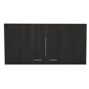 Salento Wall Mounted Double Door Cabinet with Two Shelves - Carbon Espresso