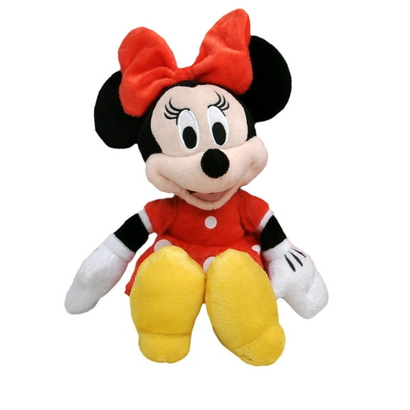 Minnie Mouse Plush Doll 11" Beanbag Red Dress Disney Girls Stuffed Toy