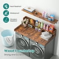 thumbnail image 5 of ADVWIN 54" Washer Dryer Countertop with 2-Layer Shelves and Storage Shelf, Laundry Room Countertop Set, Rustic Brown, 5 of 6