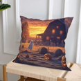 thumbnail image 5 of Halloween Throw Pillow Covers, Halloween Farm Pumpkin Ghost A Square Pillow Cases with Invisible Zipper for Halloween Decorations, Farmhouse Halloween Decor 20x20, 5 of 7