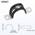 thumbnail image 3 of Uxcell 20 Paquete de Abrazaderas de Cable 1.18" Acero Inoxidable 304 Goma Forma U para Tubo, 3 of 7