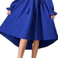 thumbnail image 4 of HBGVBA Girl's Casual Long Sleeve Dresses,High Low Tendy Sundress,4-13 Years Solid Color Flowy Party Gown Waist Belt Elegant Formal Dress, 4 of 4