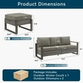 thumbnail image 7 of Unnifurnzi 3 Seater Patio Wicker Sofa-All Weather High Back Outdoor Rattan Couch with Outdoor Ottomans Patio Sofa Set for Porch Garden Backyard Poolside-Gray/Gray, 7 of 7