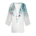 thumbnail image 5 of Tumotour Lightweight Cardigan For Women 3/4 Sleeve Floral Printed Kimono Loose Cover Up Blouse 2024 Summer Fall Casual Tops Cruise Outfits, 5 of 5