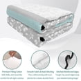 thumbnail image 4 of Twin XL Quilt Set 68''x98'', Aqua Grey Lightweight Bedspread Coverlet Set with 2 Pillow Shams, Chic Garden Floral Stripe Embroidery Design Breathable All Season Quilt Bedding for Dorm/Guest Room, 4 of 9