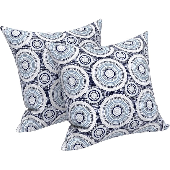 Outdoor/Indoor Throw Pillows Covers, Decorative Throw Pillows Covers , 18"x18" Square Throw Pillows Covers Bed, Couch, and Patio Furniture, Set of 2, Lagoon Multi