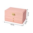 thumbnail image 2 of Jewelry Box for Women Girls,2 Layers Jewelry Organizer Container with Lock,PU Leather Storage Case with Removable Tray,Jewelry Display Box for Necklaces Earrings Bracelets Rings Watches, 2 of 4