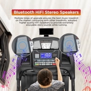 4.5HP Folding Treadmill for Home with 15 Levels Auto Incline, 300LB Capacity, 10MPH Speed Controls, App Control, New Version, Black