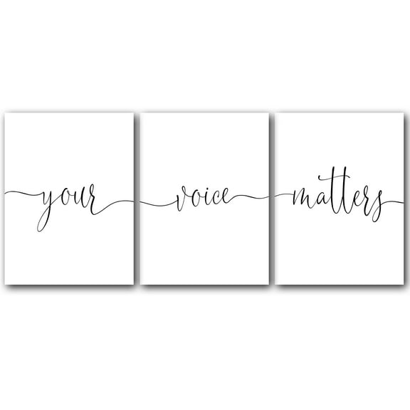 Your Voice Matters, Set of 3 Poster Prints, Motivational Quote, Home Wall Décor, Minimalist Art, Multiple Sizes