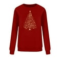 thumbnail image 4 of Cavosen Christmas Womens Hoodies Pullover Crew Neck Long Sleeve Ugly Pullover Christmas Tree Solid Loose Blouses Party Shirt Tops, 4 of 6
