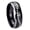 Black 2 Tone Polish Edge, variant on Baseball Concave Black Tungsten Men Ring 10MM