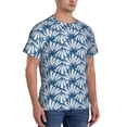 thumbnail image 2 of Vsdgher Blue Shells Print Men's Dry Fit Mesh Athletic Shirts Moisture Wicking Tennis T-Shirt Tops, 2 of 9