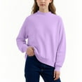 thumbnail image 3 of zbxnLI Girls Crewneck Sweatshirt Trendy Kids Oversized Solid Color Long Sleeve Pullover Tops 5-15 Years, 3 of 7