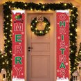 thumbnail image 2 of Feliz Navidad fiesta decoración porche signo puerta delantera colgante pancartas banderas, decoración de pared para casa patio granja, juego de 2 JAMW Sencillez, 2 of 5