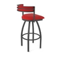 thumbnail image 2 of 861 Artemis 36" Swivel Bar Stool with Pewter Finish and Canter Red Seat and Back, 2 of 5