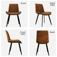 thumbnail image 3 of Set of 4 Modern Brown Faux Leather Chairs with Sturdy Metal Legs Comfort Style for Dining Room, 3 of 9