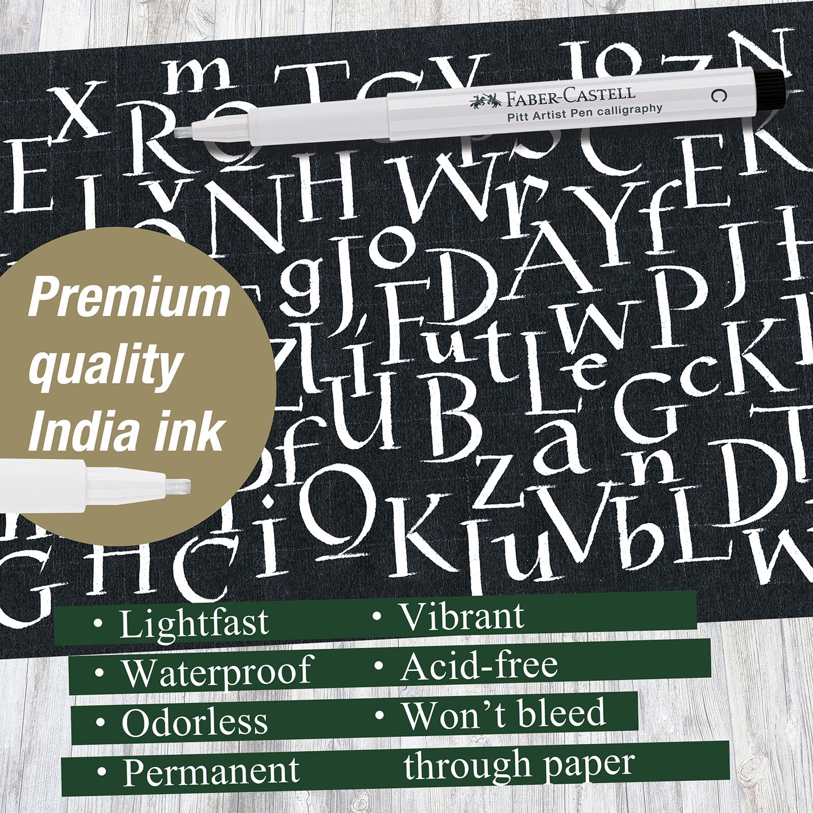 Faber-Castell PITT White Calligraphy Artist Pen, 10 Pack