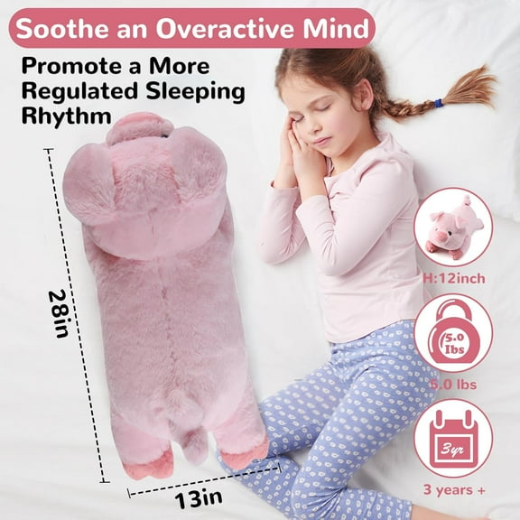 Pig Weighted Stuffed Animals - 28 Inch 5.0 Pounds Weighted Plushies Pig - Large Plush Stuffed Animals Pillow - Cute Plush Toys Gifts for Kids & Adults