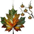 thumbnail image 2 of Minibee 3.1" Maple Leaf  Fall Suncatcher, Lemon Green Fall Suncatchers for Windows Wall - Autumn Festival Party Supplies, 2 of 13