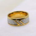 thumbnail image 4 of GY Rime pattern Yellow Gold Plated Titanium Steel Mens Ring Men Wedding Band AAA CZ Man Ring, 4 of 6