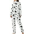thumbnail image 3 of FASHOFT Winter Pajamas for Women Set with Pockets Plaid Graphic Long Sleeve Sleepwear Button Down Long Pants Loungewear Soft 2 Piece Pj Set D XL, 3 of 8