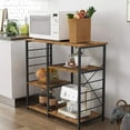 thumbnail image 6 of SOGES 3 Tier Metal Kitchen Standing Bakers Rack Utility Microwave Oven Workstation Shelf Rustic Brown, 6 of 8