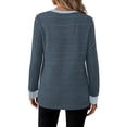 thumbnail image 6 of WIHOLL Long Sleeve Shirts for Women Fall Sweaters Fashion Color Block Crew Neck Pullover Tops 2026 Winter Lightweight Women's Sweaters, 6 of 11