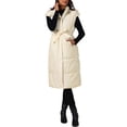 thumbnail image 2 of INSPIRE CHIC Chaleco de Invierno sin Mangas con Capucha para Mujeres, con Bolsillos y Cinturón, Color Beige, 2 of 5