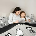 thumbnail image 4 of Erosebridal Spooky Ghost Bedding Full Size,Halloween Skull Bed Set,Cat Skeleton Bedding Sets Full Size For Boys Kids,Lightweight Room Decorative Reversible,7pcs, 4 of 7