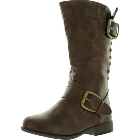 

Link Legend-24k Girls Two Buckle Zipper Back Boots Brown 13