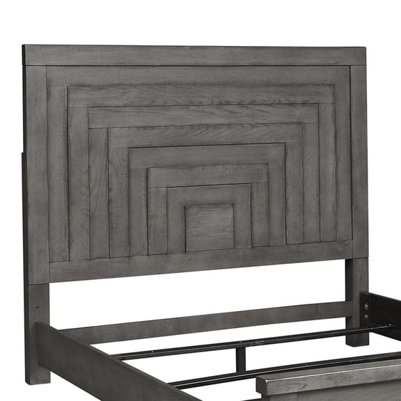 Liberty Furniture Industies, INC Modern Farmhouse King Panel Headboard in Dusty Charcoal w/ Heavy Distressing