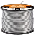 thumbnail image 2 of 7x19 Vinyl Coated Galvanized Steel Aircraft Cable Wire – 3/16” – 1/4” - 250' Reel - for Pulley System or Winch Loop - Marine Wire, Cable Railing, Deck Railing, Fencing - by Xpose Safety, 2 of 6