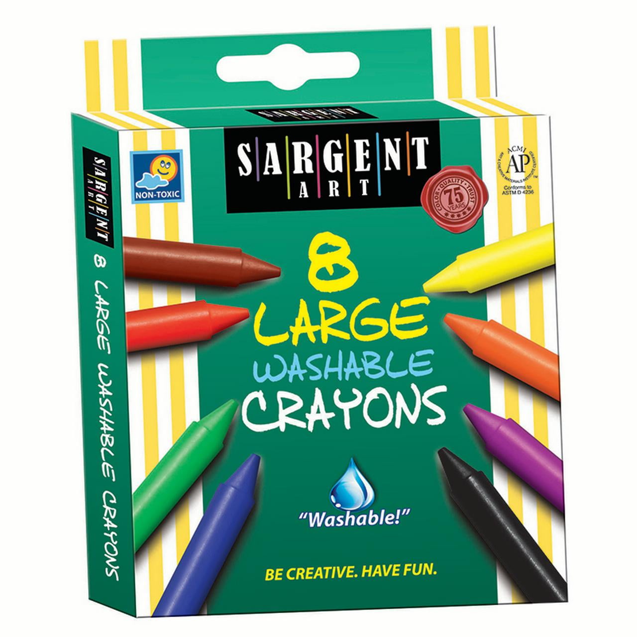 8CT WASHABLE LARGE CRAYON PEGGABLE BOX