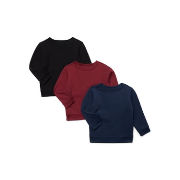 Garanimals Baby Boy 3-Pack Fleece Sweatshirt Multipack, Sizes 6-24 Months